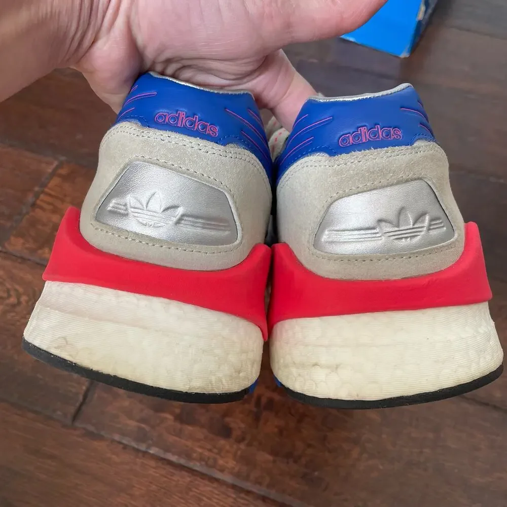 Adidas ZX 930 EQT Sneakers Shoes Metallic Silver Red Blue Run w/ Box Men 12 READ